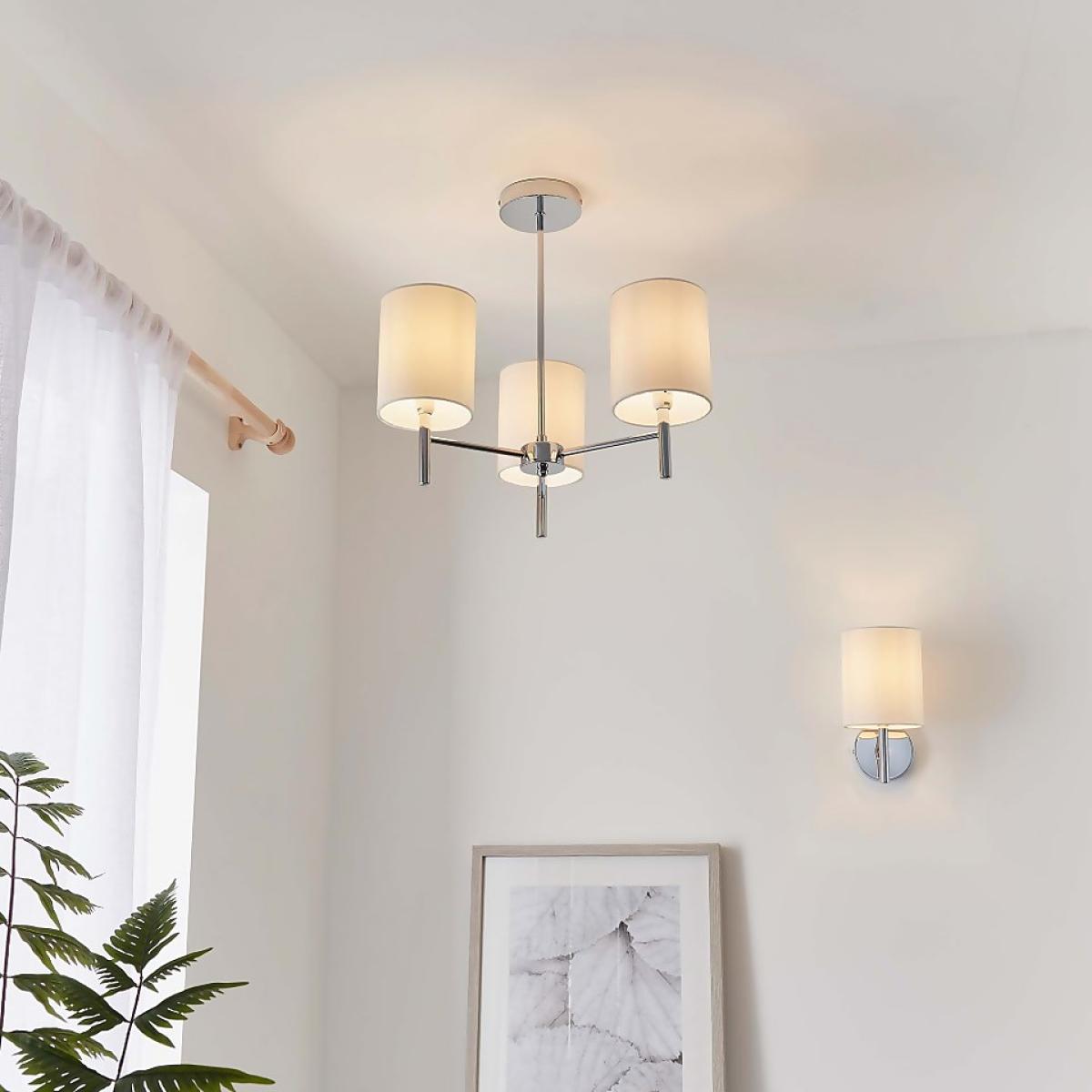 Kari 3 Light Semi Flush Ceiling Light - Chrome – image 3