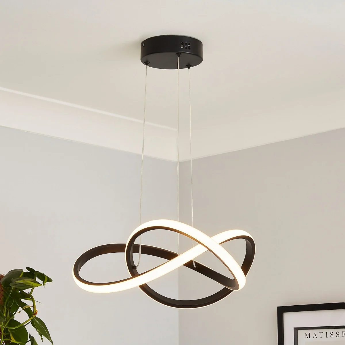 Boston LED Infinity Ceiling Pendant Light - Black