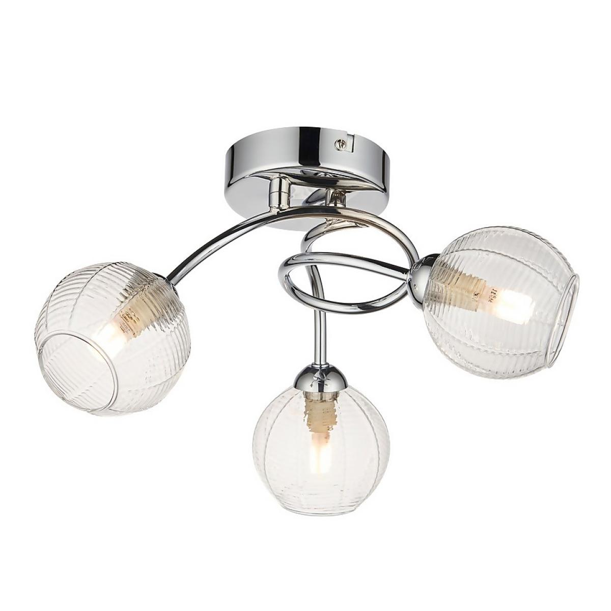 Tatton 3 Light Semi Flush Ceiling Light - Chrome – image 2