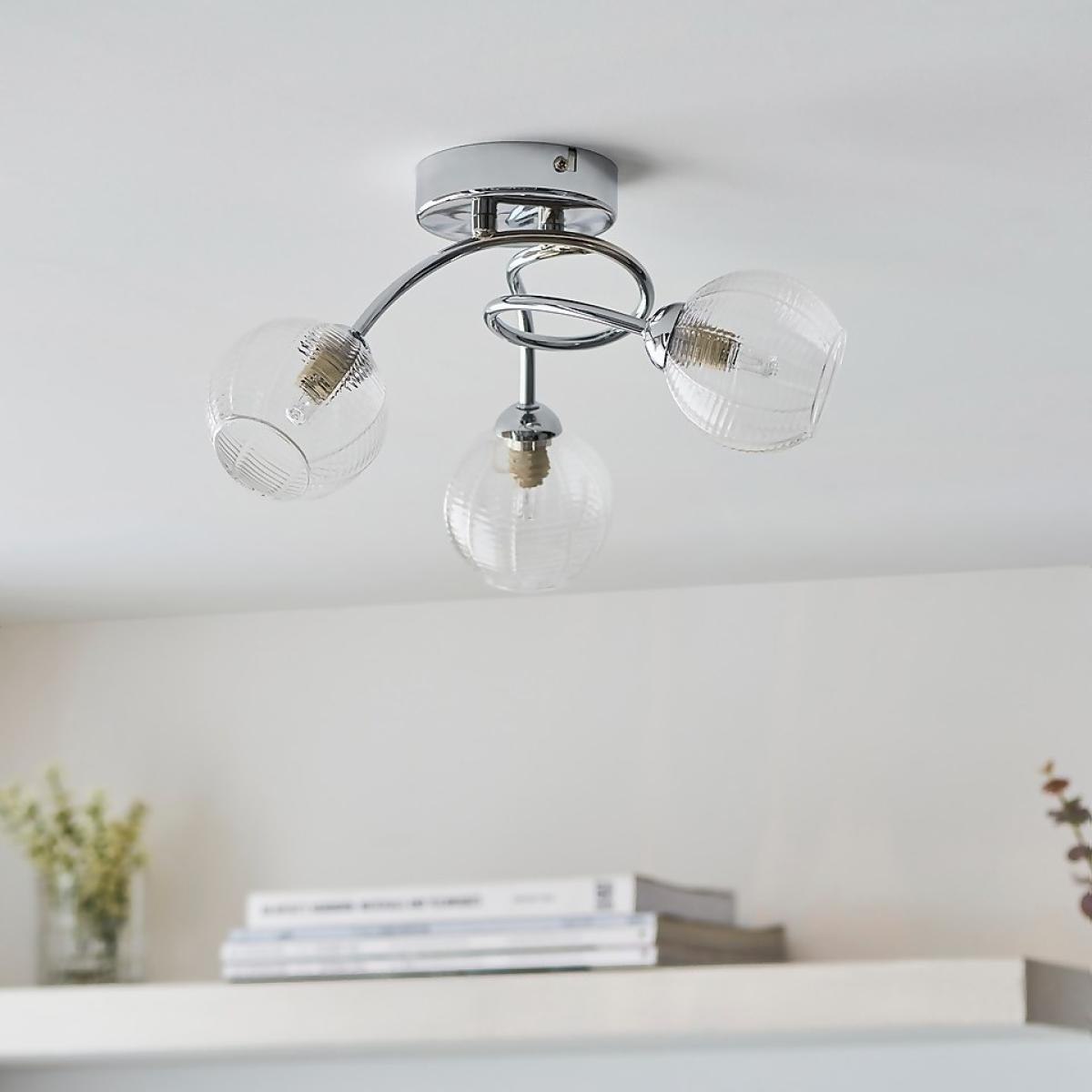 Tatton 3 Light Semi Flush Ceiling Light - Chrome – image 3