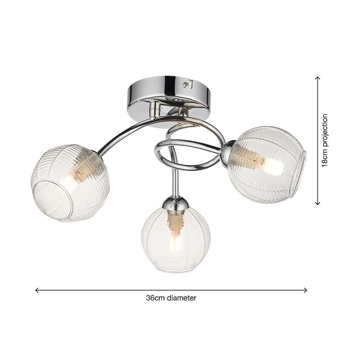 Tatton 3 Light Semi Flush Ceiling Light - Chrome – image 7