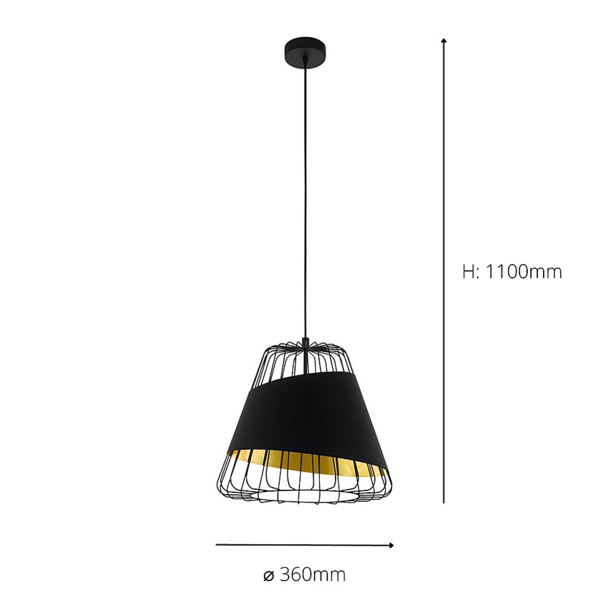 Eglo Austell Pendant Ceiling Light - Black & Gold – image 4