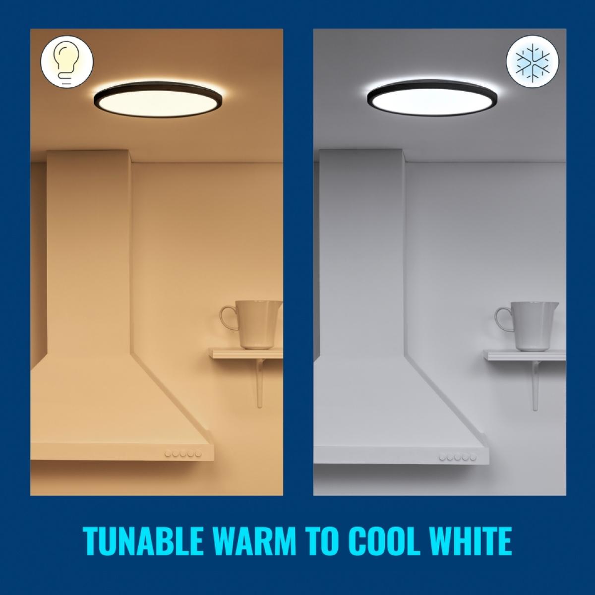 WiZ Smart LED SuperSlim Ceiling Light Tunable White 1500 Lumens - Black – image 6