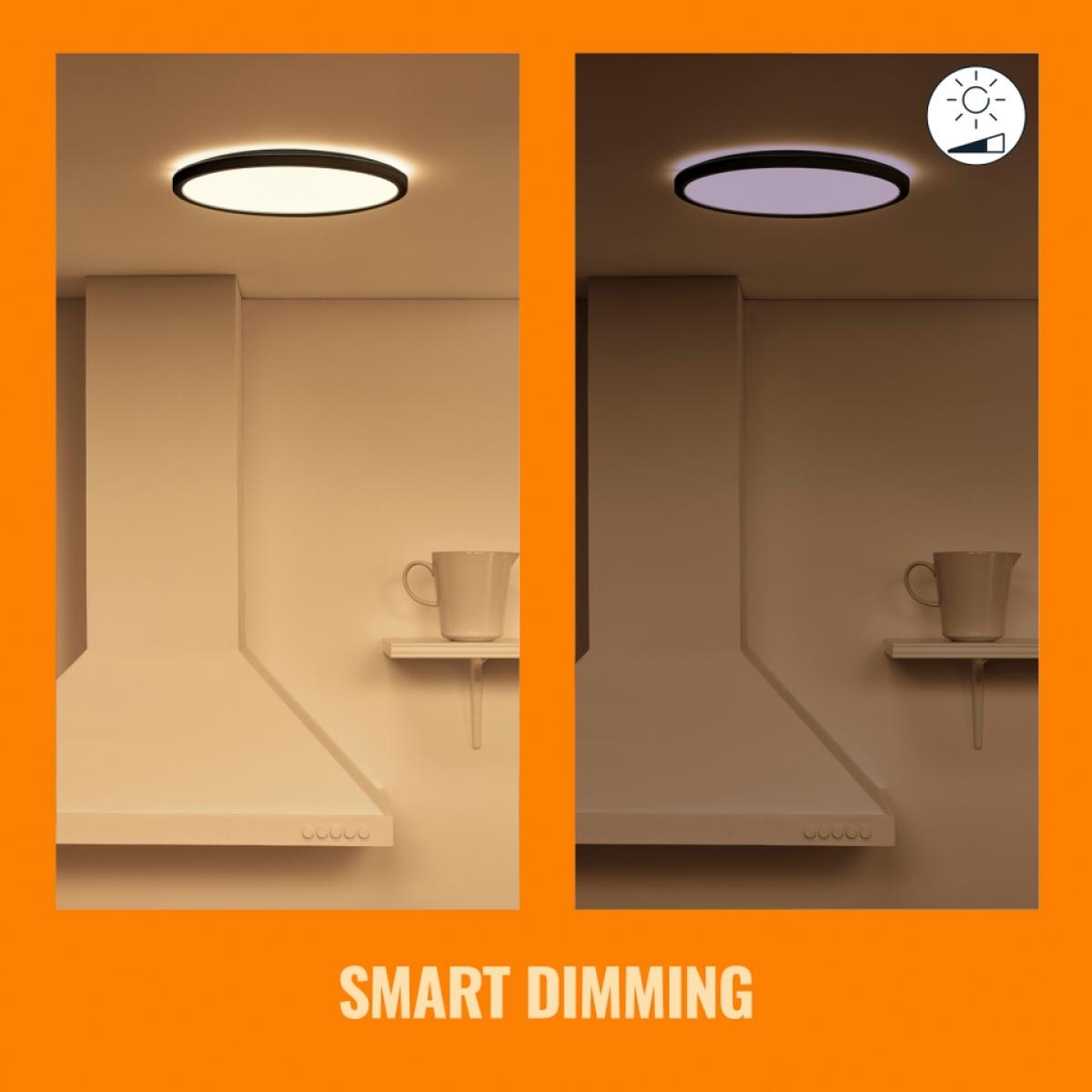 WiZ Smart LED SuperSlim Ceiling Light Tunable White 1500 Lumens - Black – image 7
