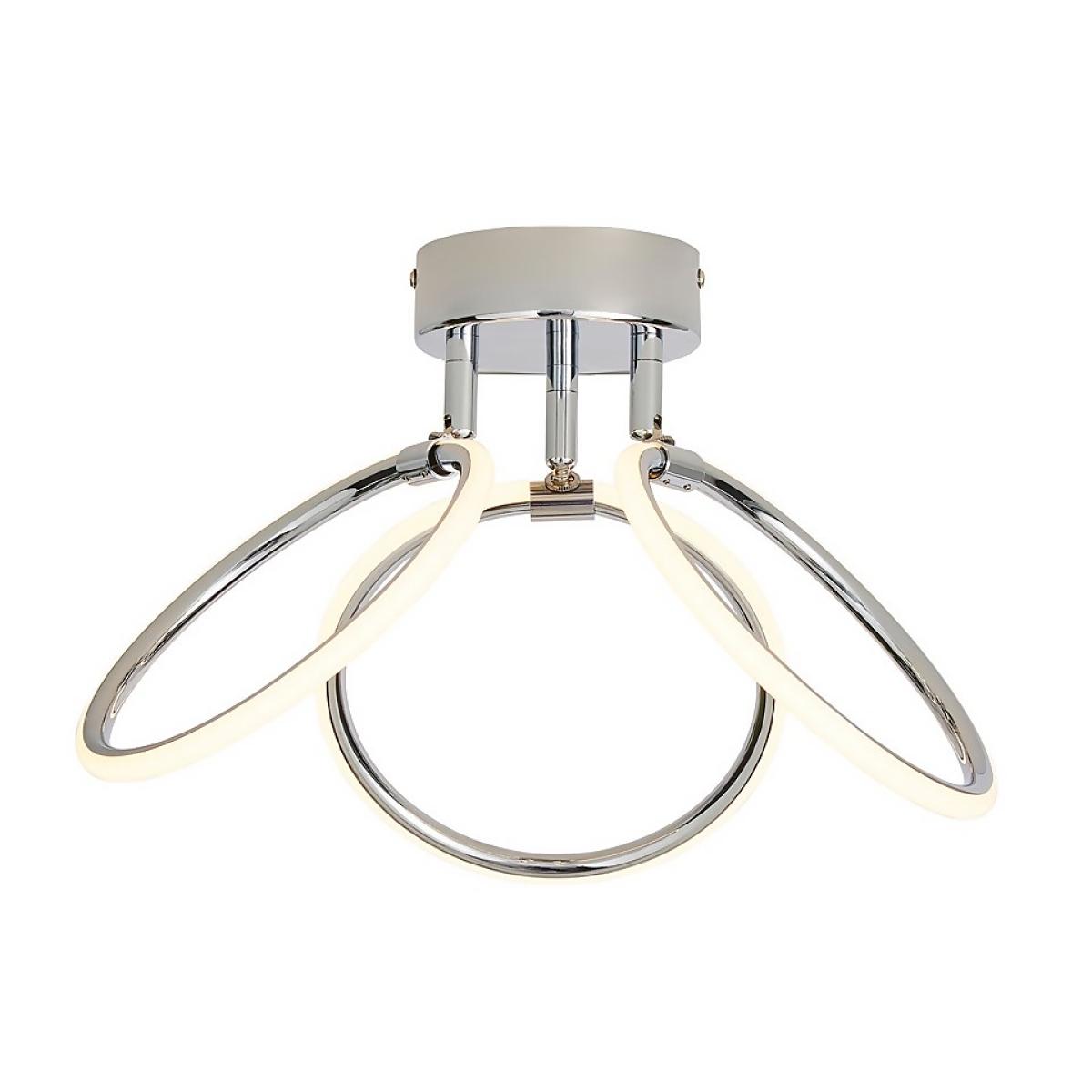 Hudson 3 Ring LED Semi Flush Ceiling Light - Chrome – image 2