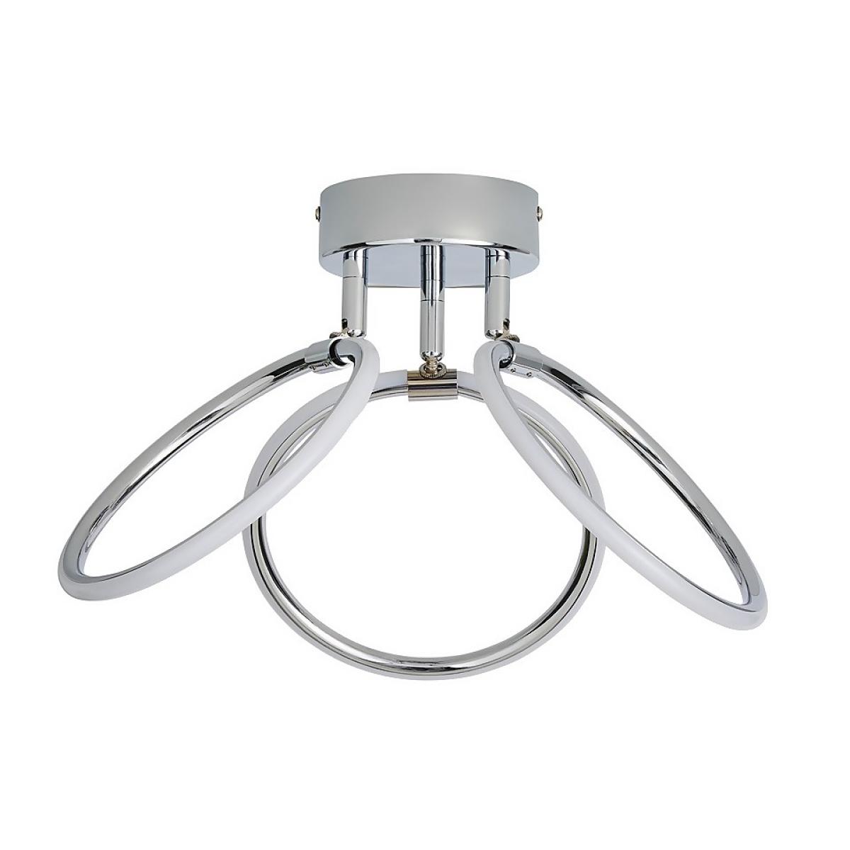 Hudson 3 Ring LED Semi Flush Ceiling Light - Chrome – image 3