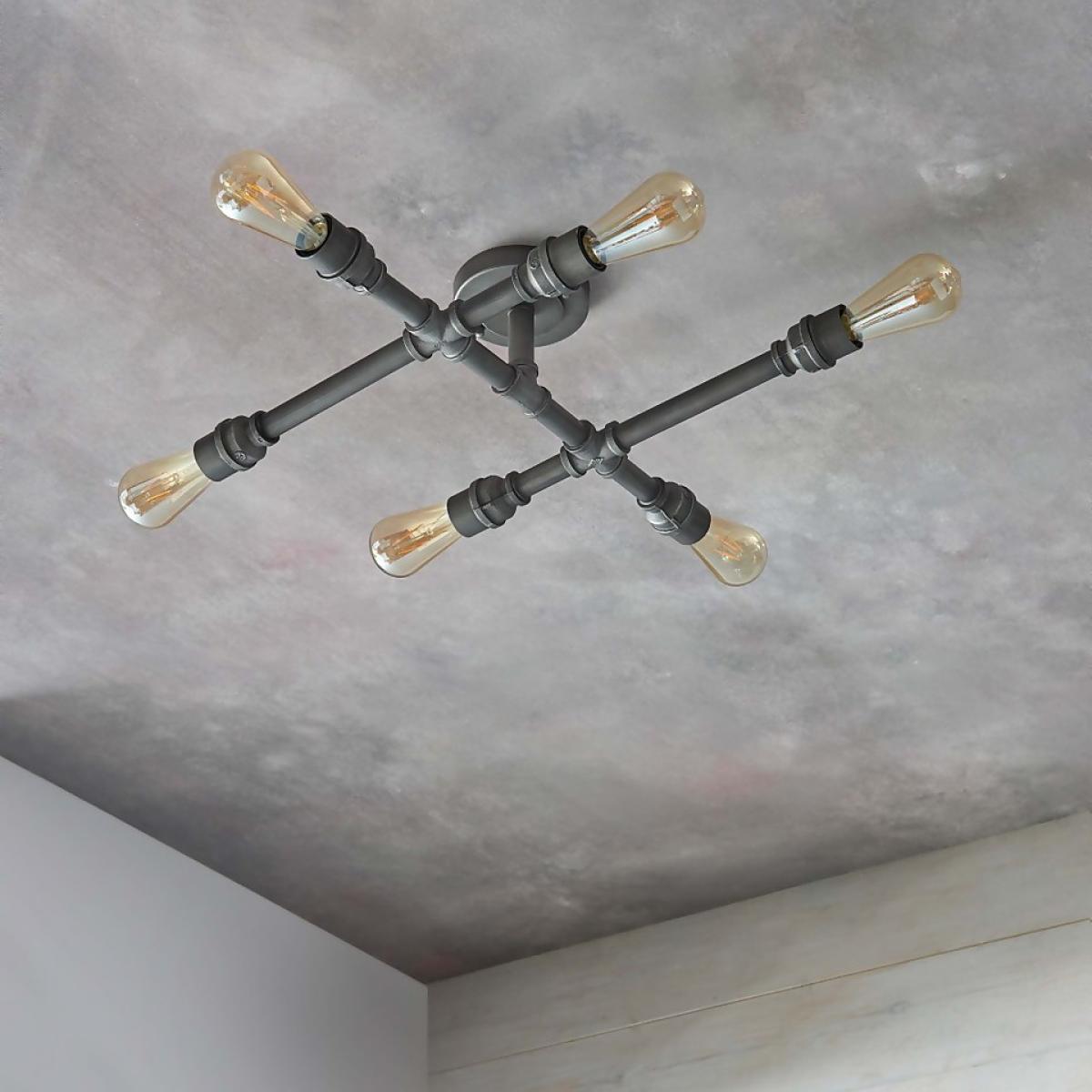 Gabe 6 Light Semi Flush Ceiling Light - Pewter – image 3