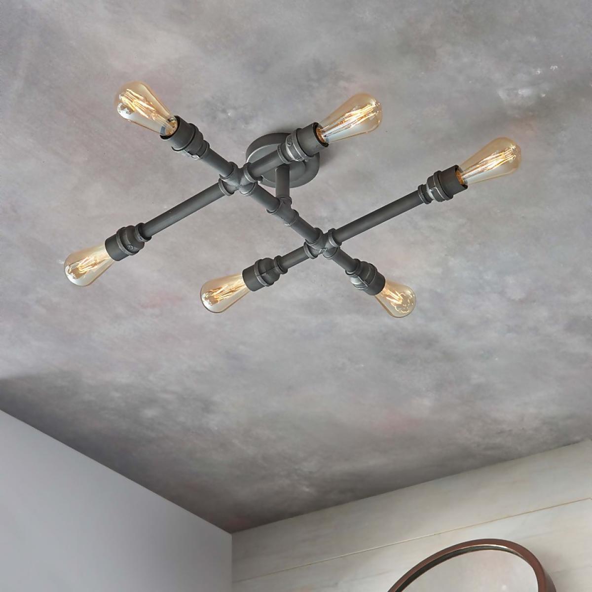 Gabe 6 Light Semi Flush Ceiling Light - Pewter – image 4