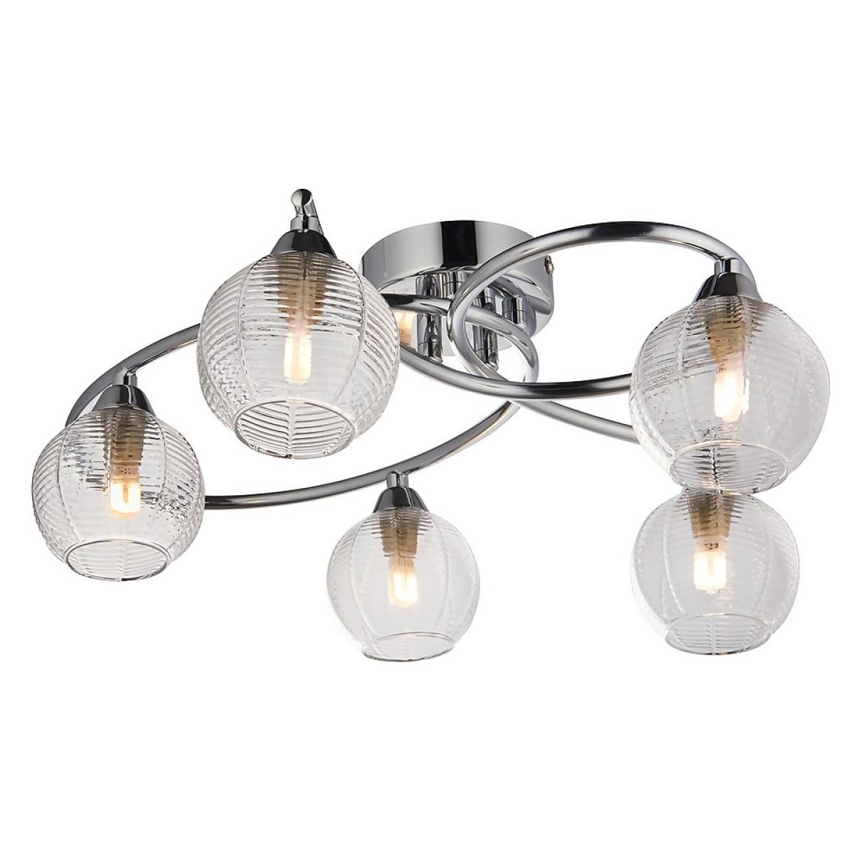 Tatton 5 Light Semi Flush Ceiling Light - Chrome – image 2
