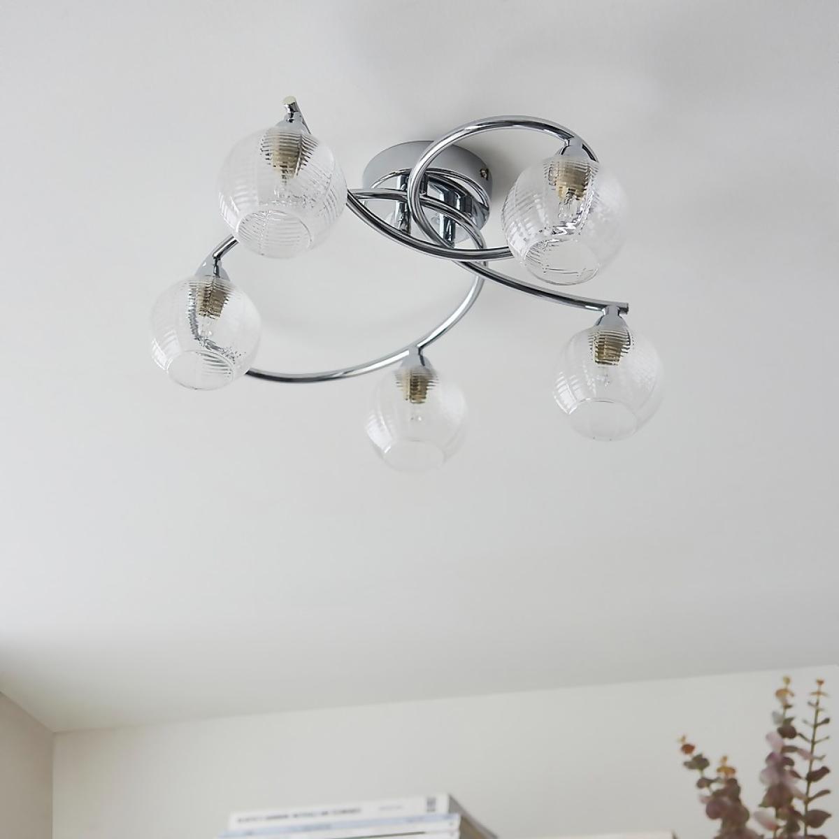 Tatton 5 Light Semi Flush Ceiling Light - Chrome – image 3