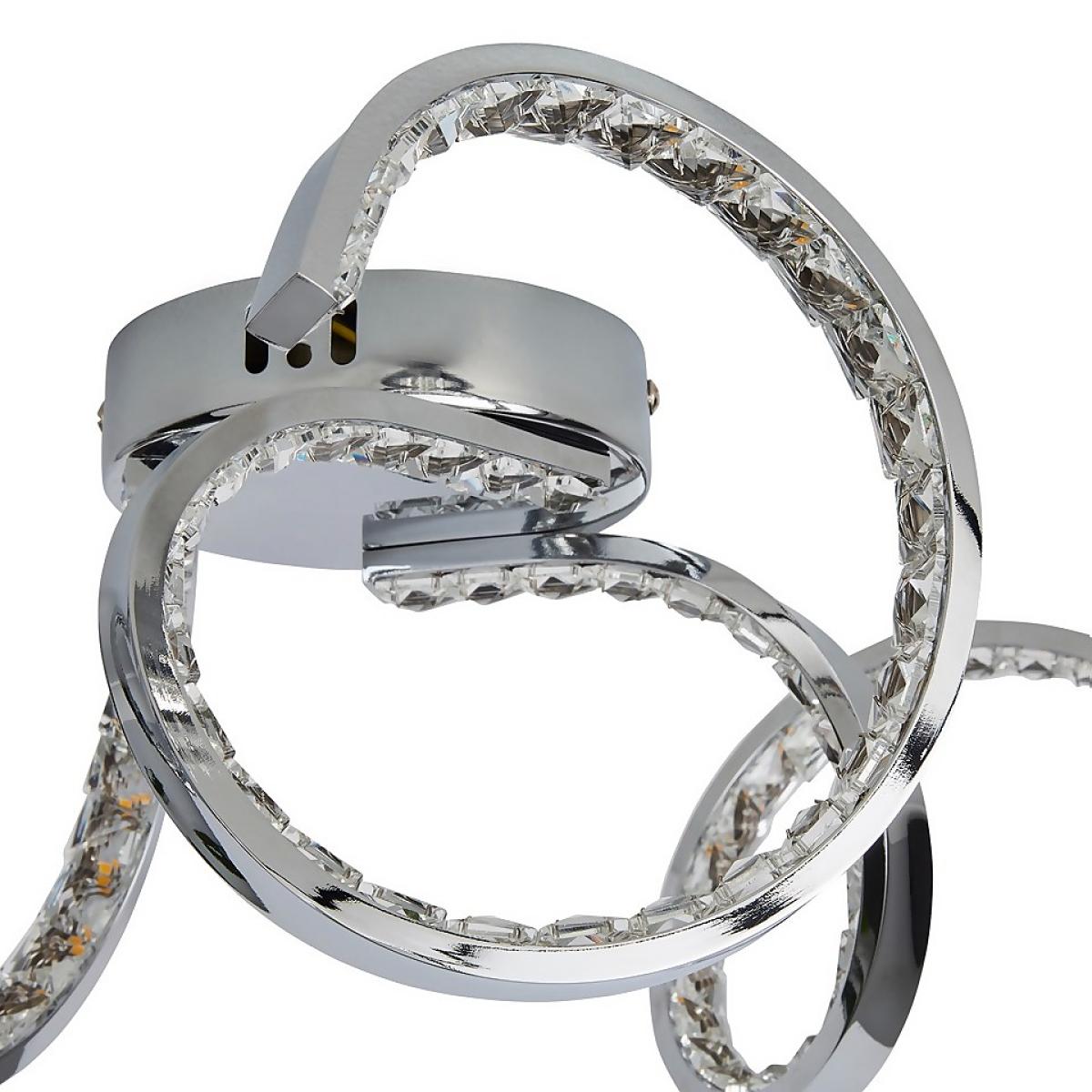 Napier LED 3 Arm Flush Ceiling Light - Chrome – image 4