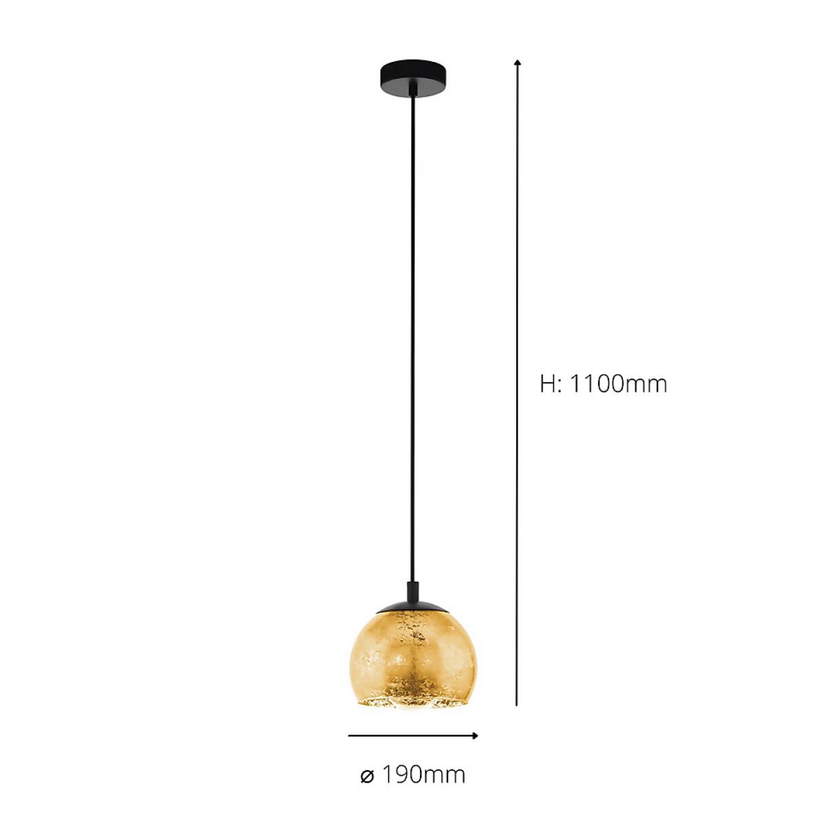 Eglo Albaraccin Pendant Ceiling Light - Black & Gold – image 4