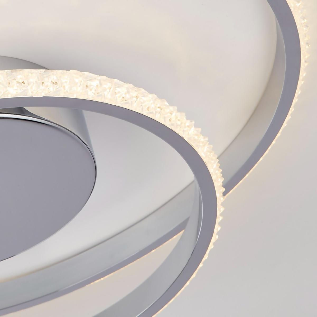 Sasha LED Flush Ceiling Light - Chrome & Crystal – image 4