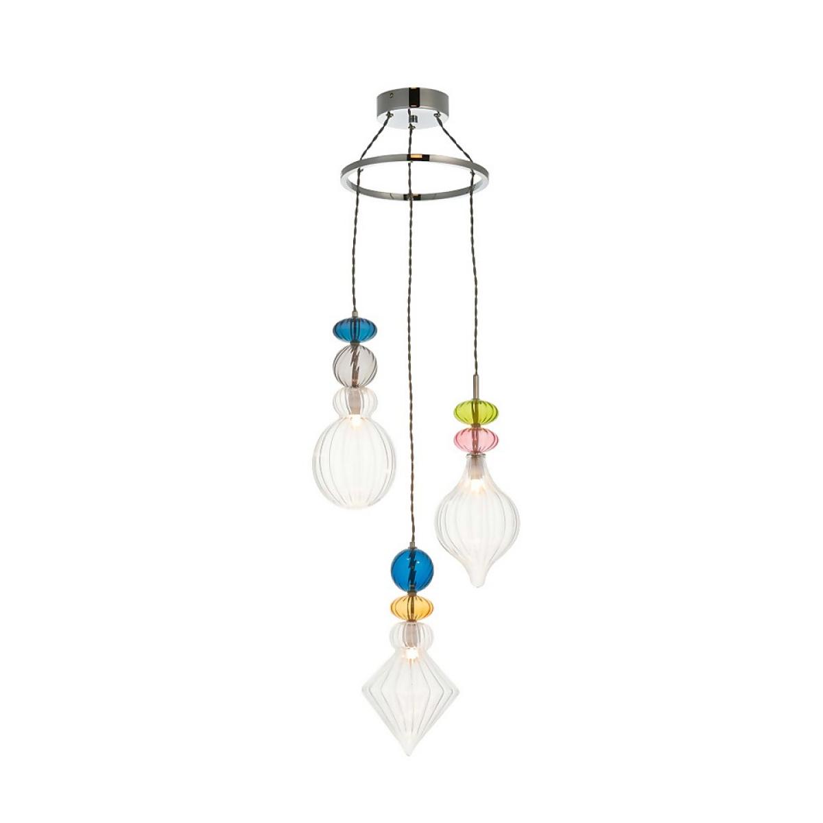 Elgin Cluster Pendant Ceiling Light - Multicoloured & Chrome – image 2
