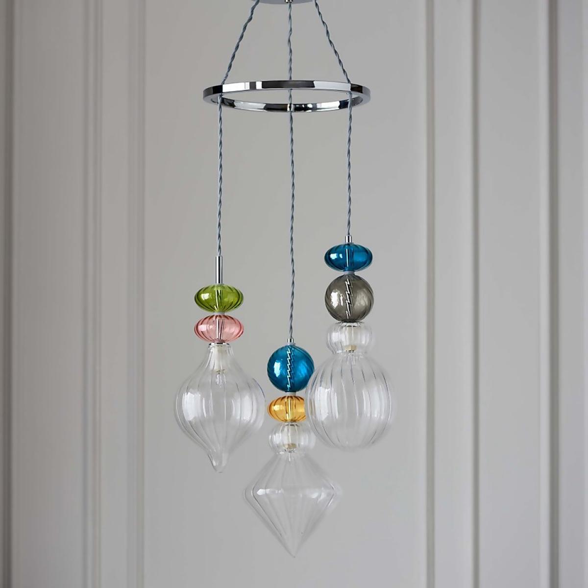 Elgin Cluster Pendant Ceiling Light - Multicoloured & Chrome – image 3