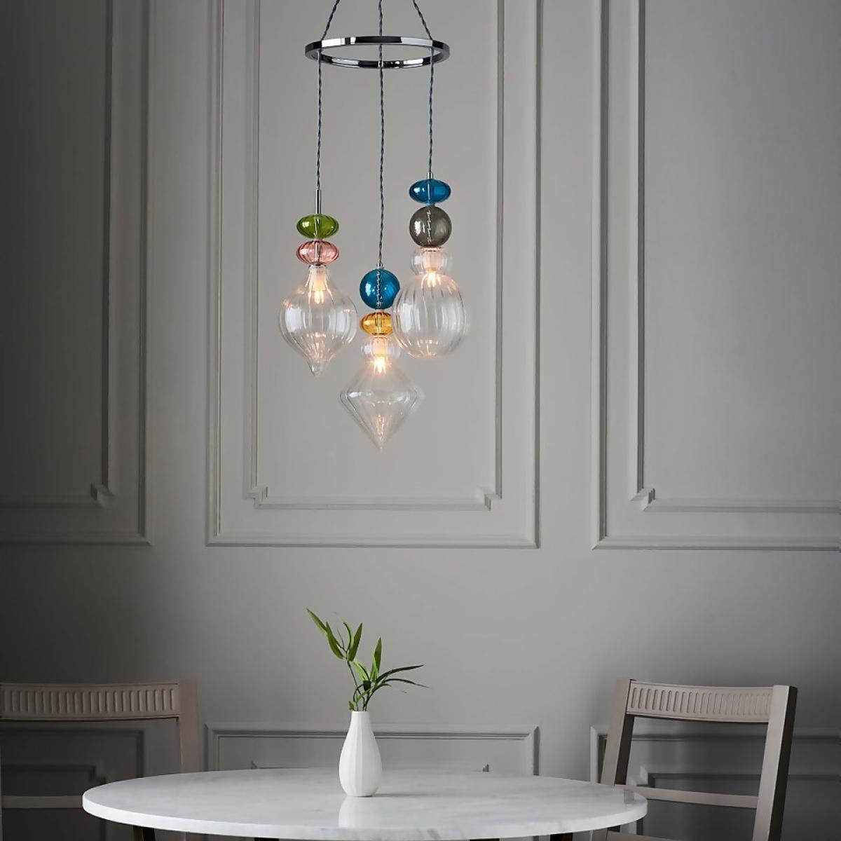 Elgin Cluster Pendant Ceiling Light - Multicoloured & Chrome – image 4