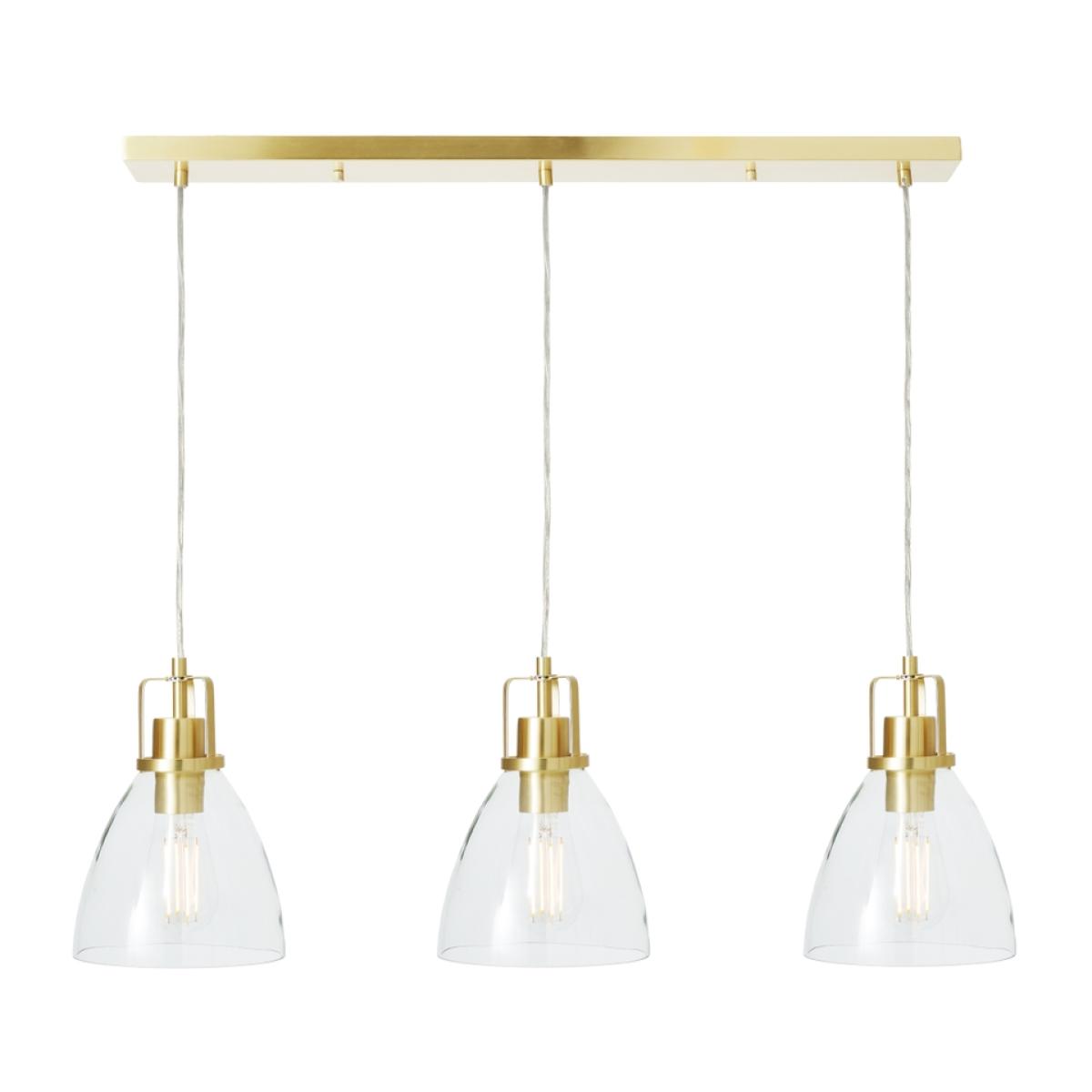 Berkeley 3lt Diner Pendant Ceiling Light - Satin Brass – image 2