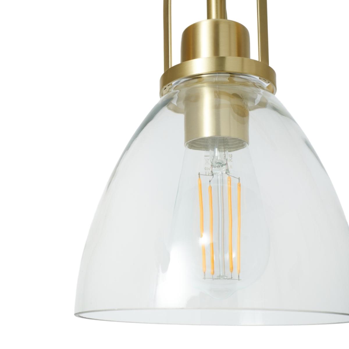 Berkeley 3lt Diner Pendant Ceiling Light - Satin Brass – image 4