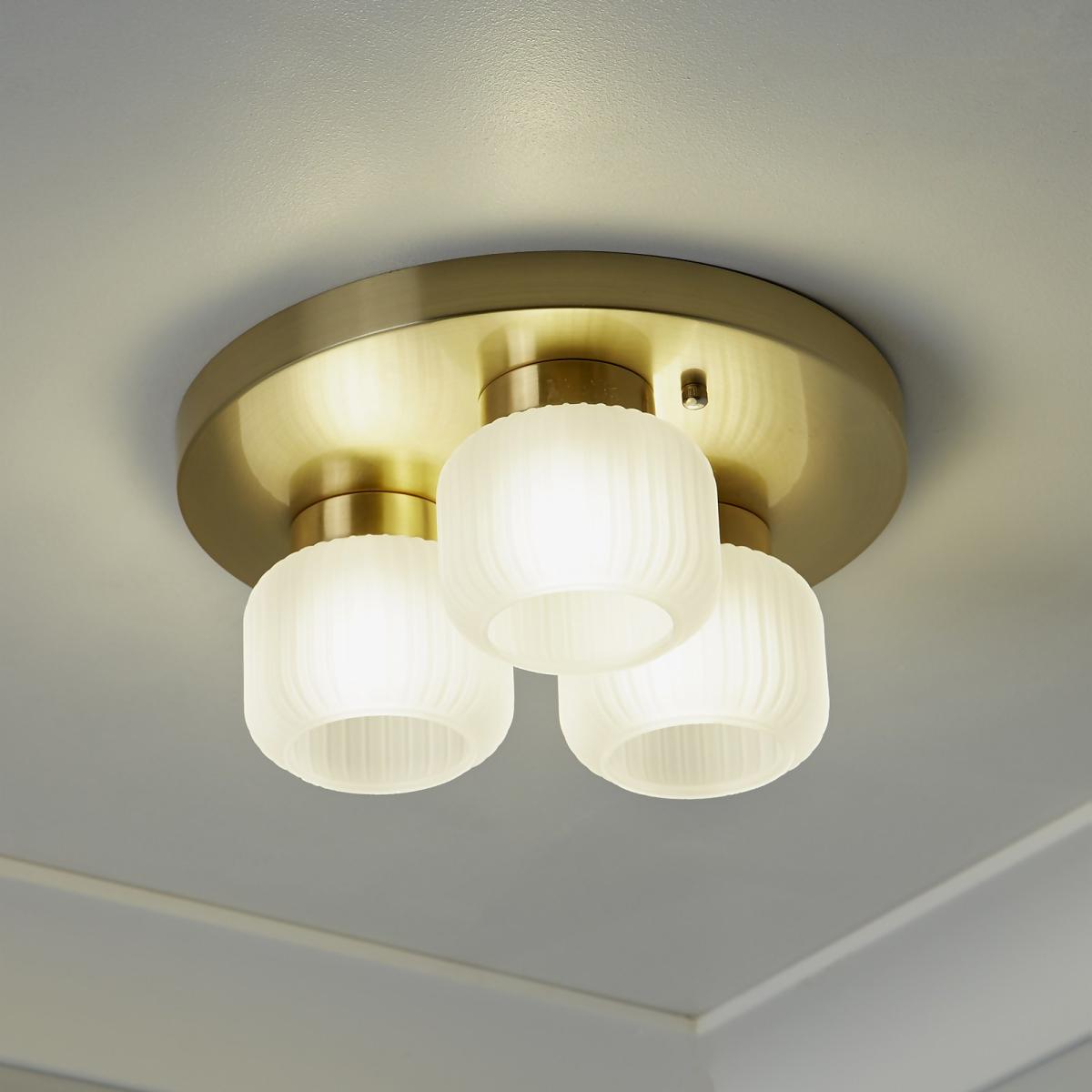 Pearl Frosted 3 Light Flush Ceiling Light – image 1