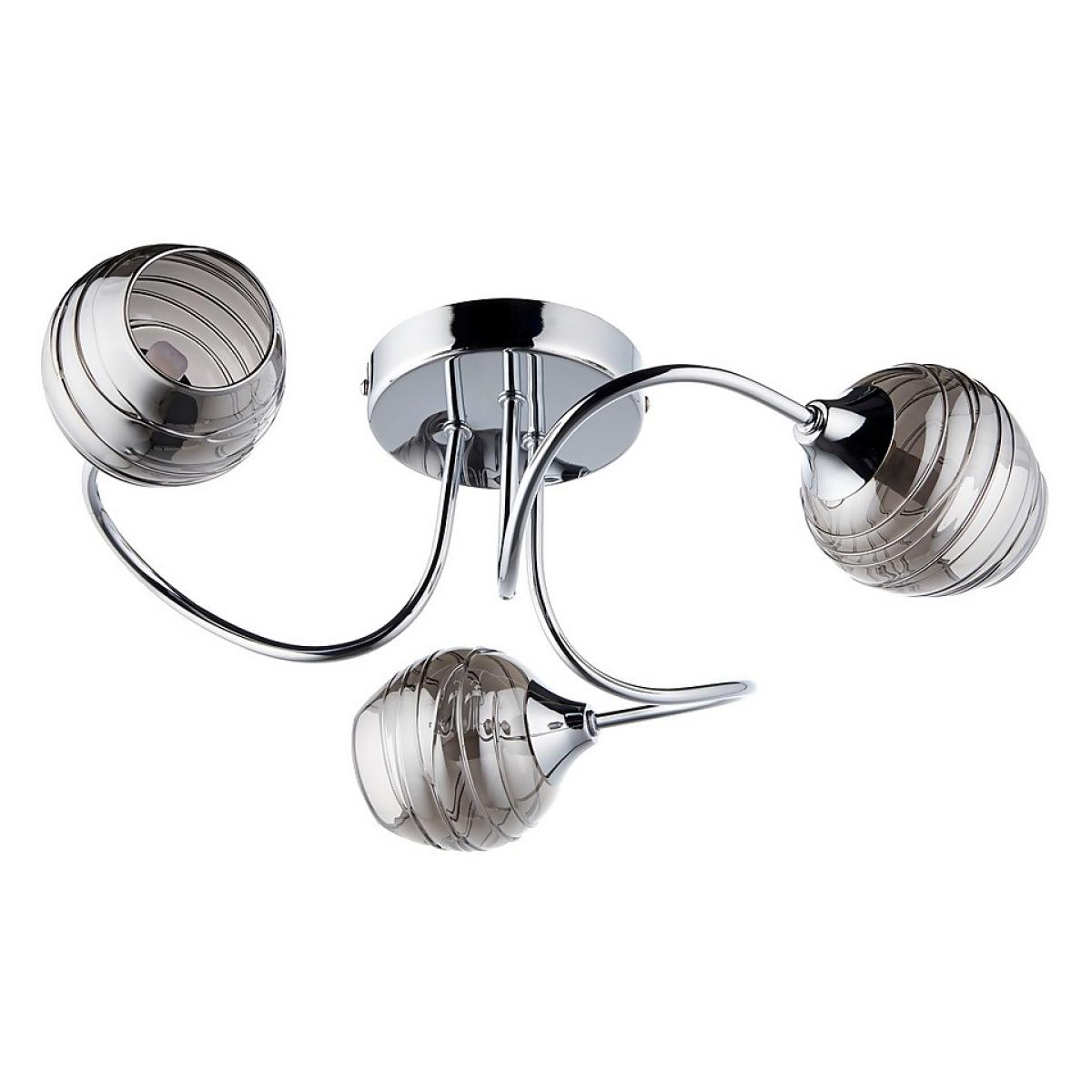 Marple 3 Light Semi Flush Ceiling Light - Chrome & Smoke – image 3