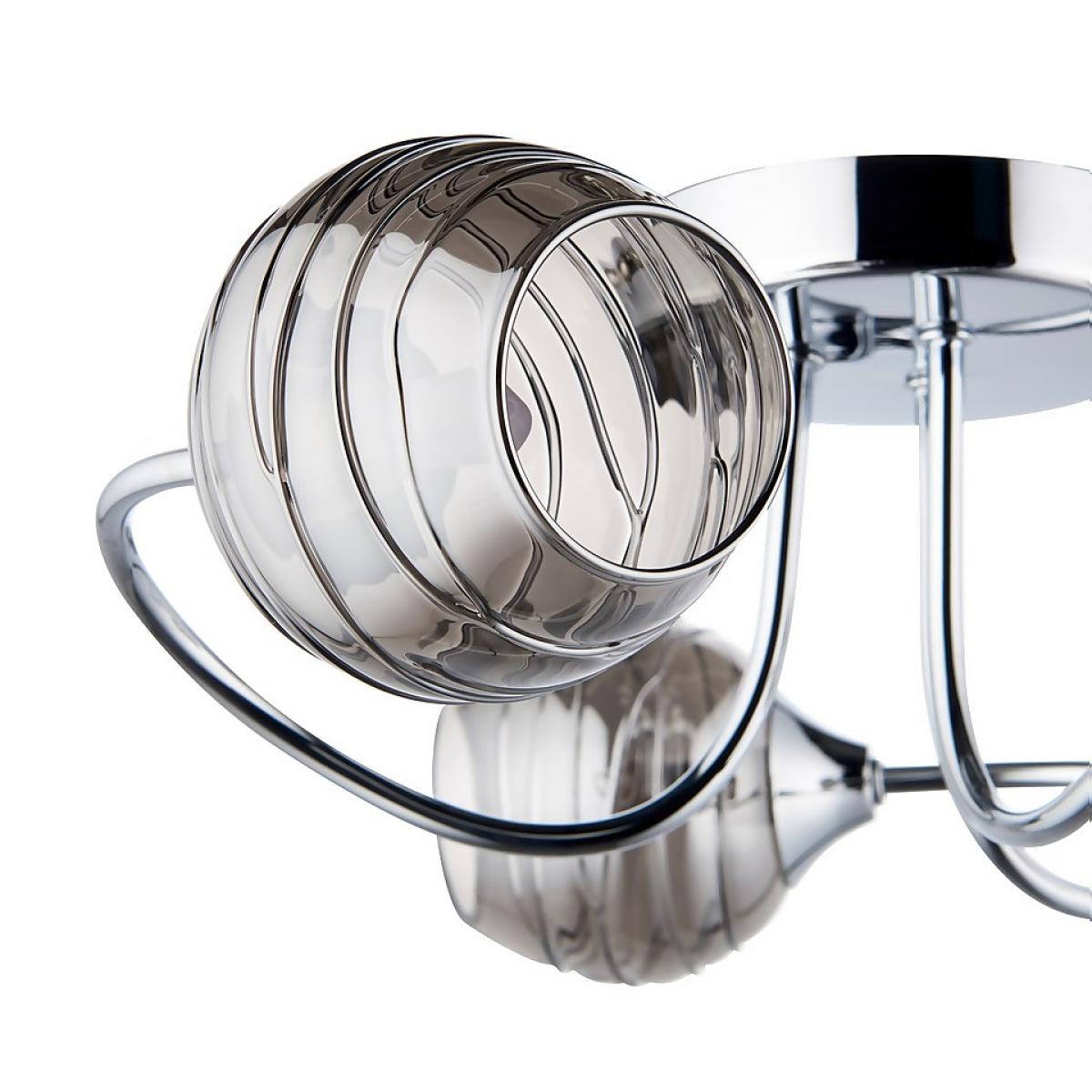 Marple 3 Light Semi Flush Ceiling Light - Chrome & Smoke – image 5