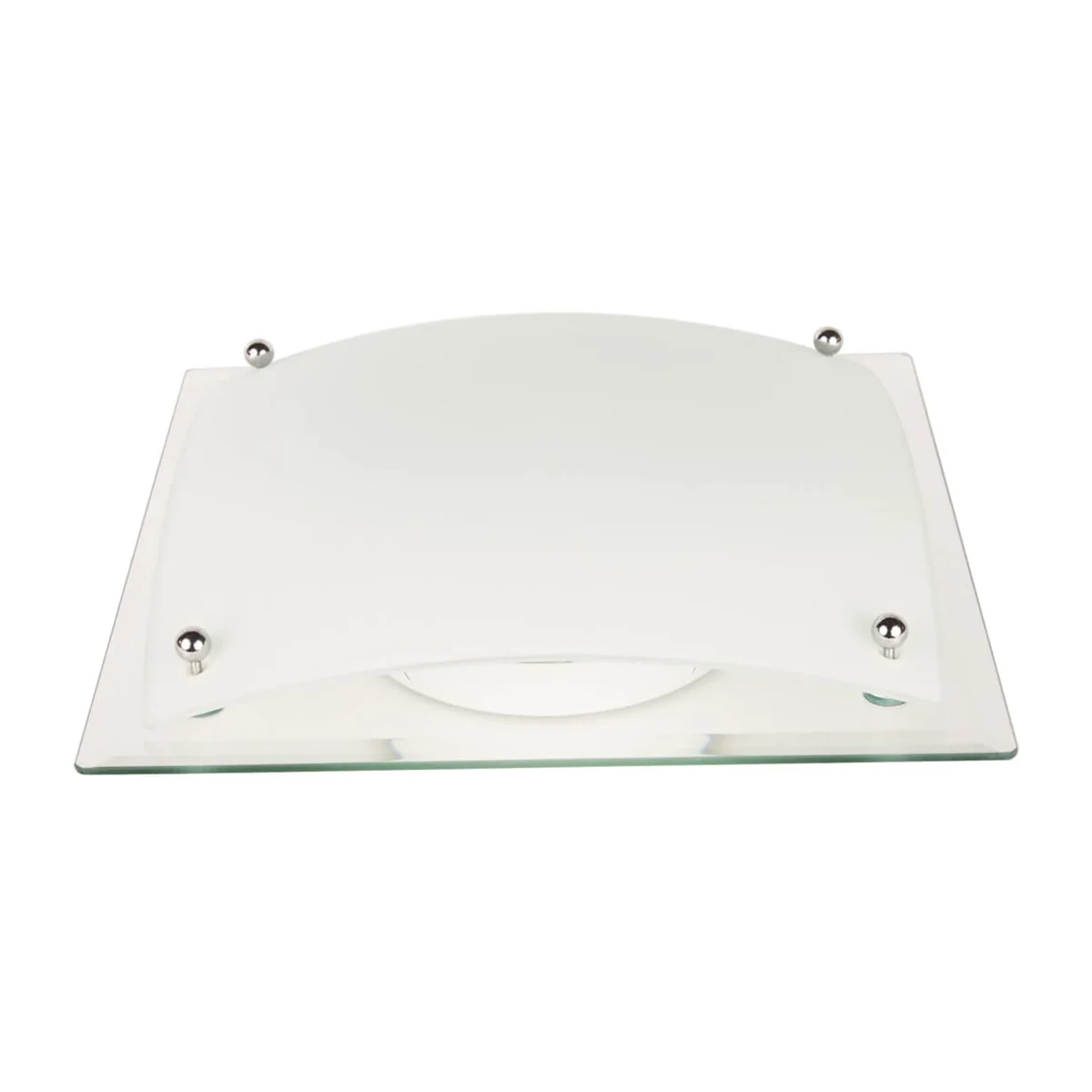 Glacier Oyster 32cm Square Flush Ceiling Light - White