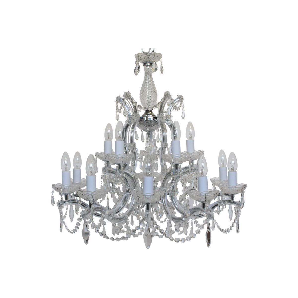 Impex Marie Theresa Double Tiered Crystal Chandelier Ceiling Light, Large