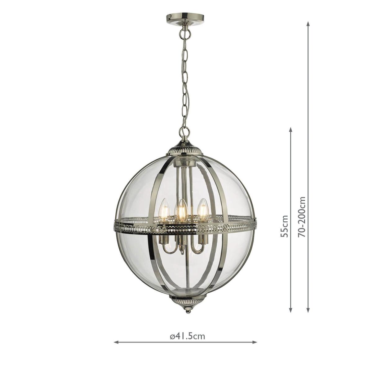 Där Vanessa Glass Ceiling Light, Polished Nickel – image 3
