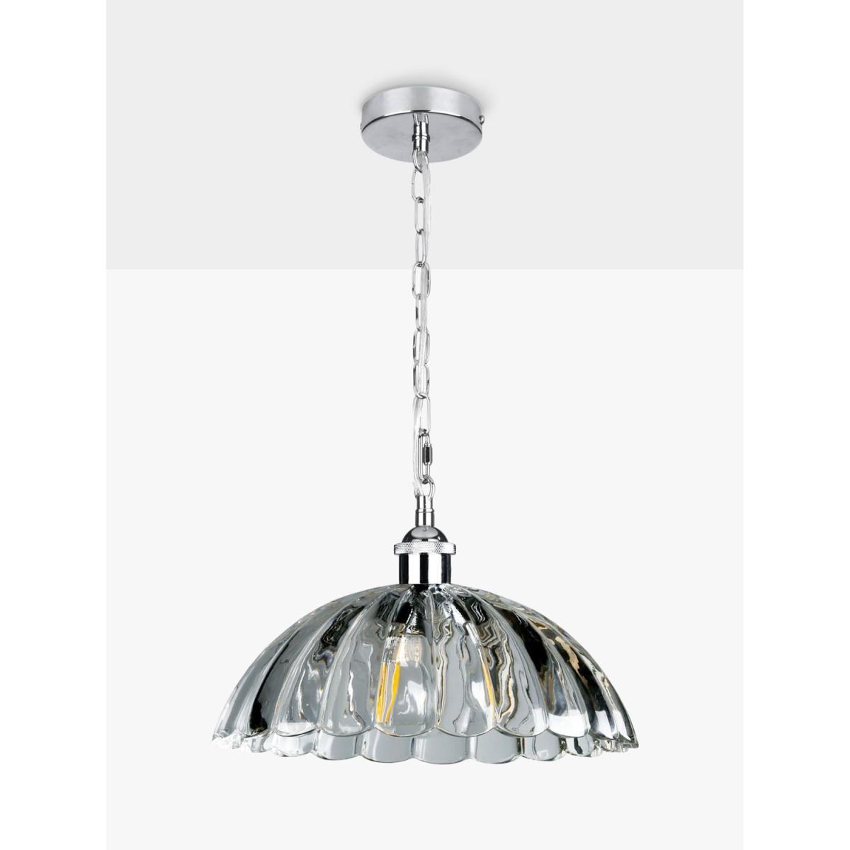 Laura Ashley Salisbury Ribbed Glass Ceiling Light, Clear – image 3