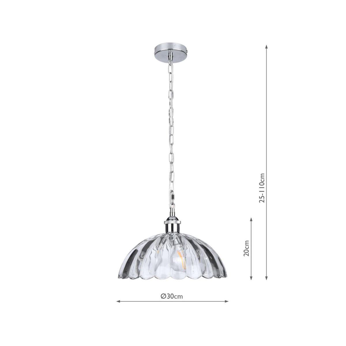 Laura Ashley Salisbury Ribbed Glass Ceiling Light, Clear – image 4