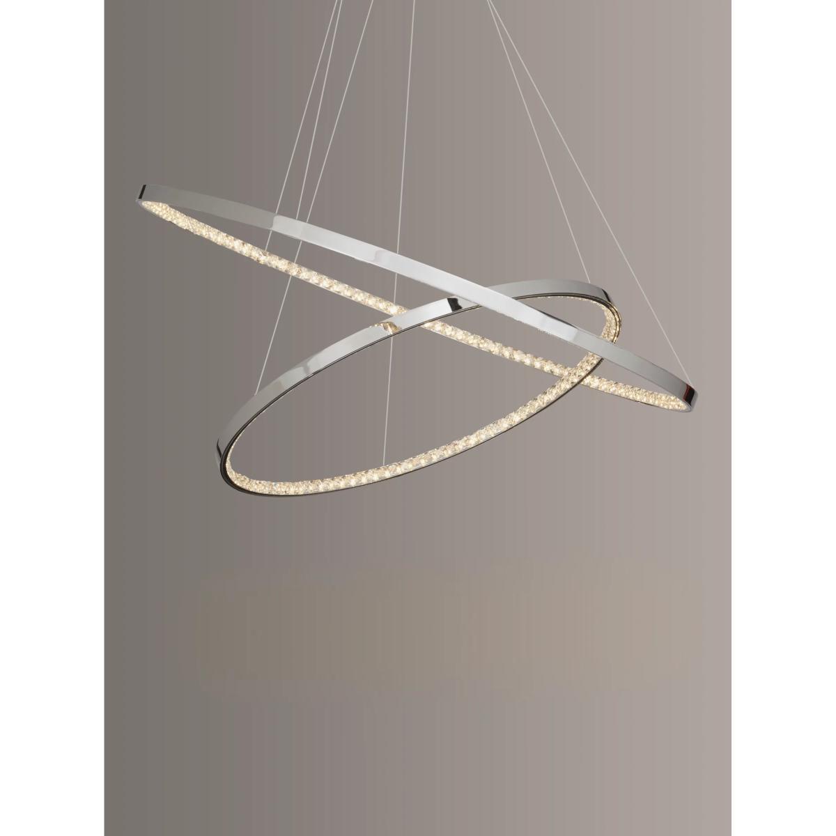 John Lewis & Partners Zephyr LED Dual Ring Pendant Ceiling Light, Chrome – image 2