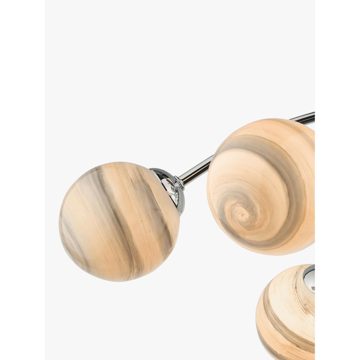 Där Mikara Glass Large Semi Flush Ceiling Light, Polished Chrome – image 3