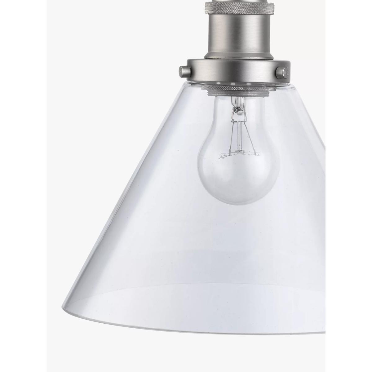 John Lewis & Partners Glass Cone Ceiling Light, Clear/Pewter – image 6