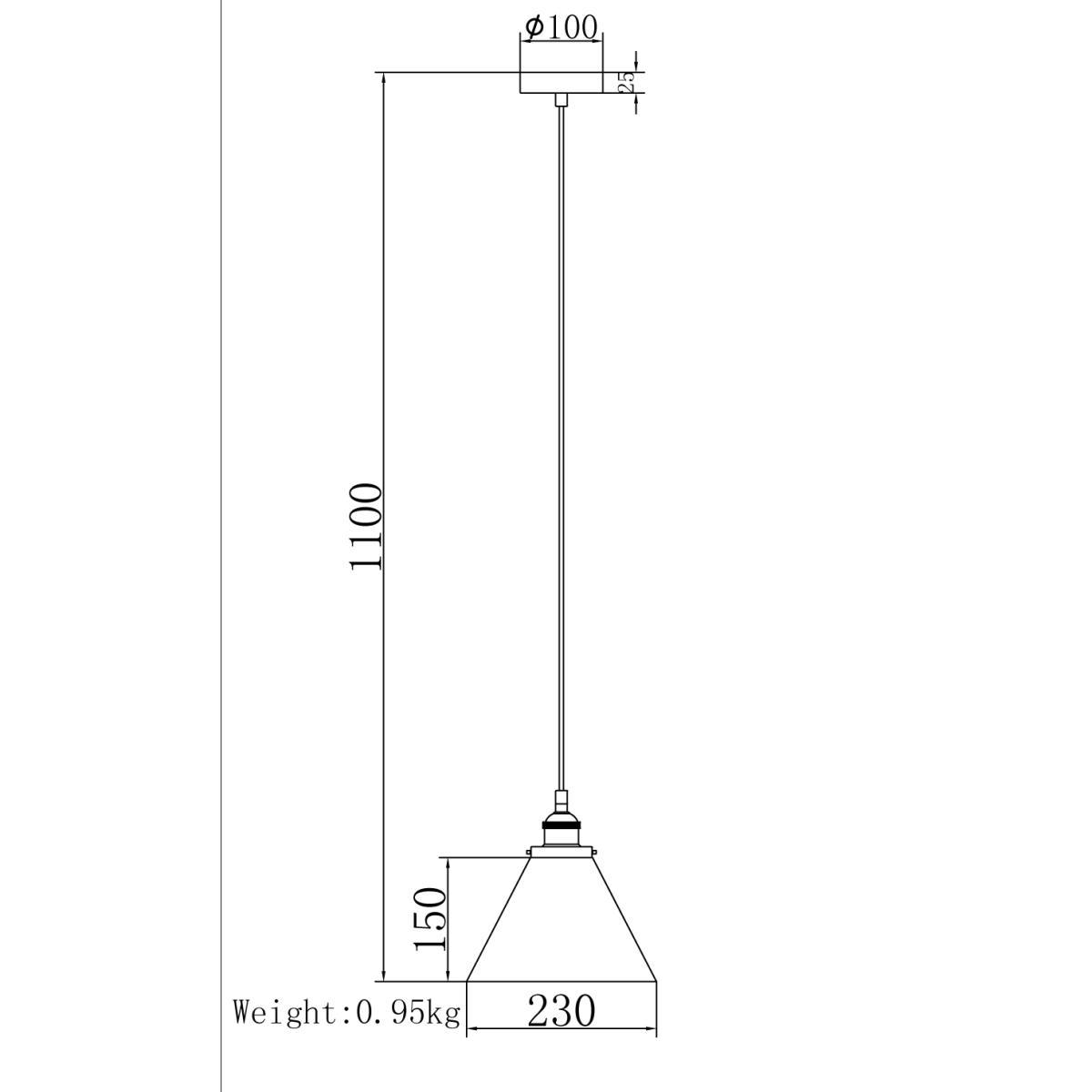 John Lewis & Partners Glass Cone Ceiling Light, Clear/Pewter – image 7