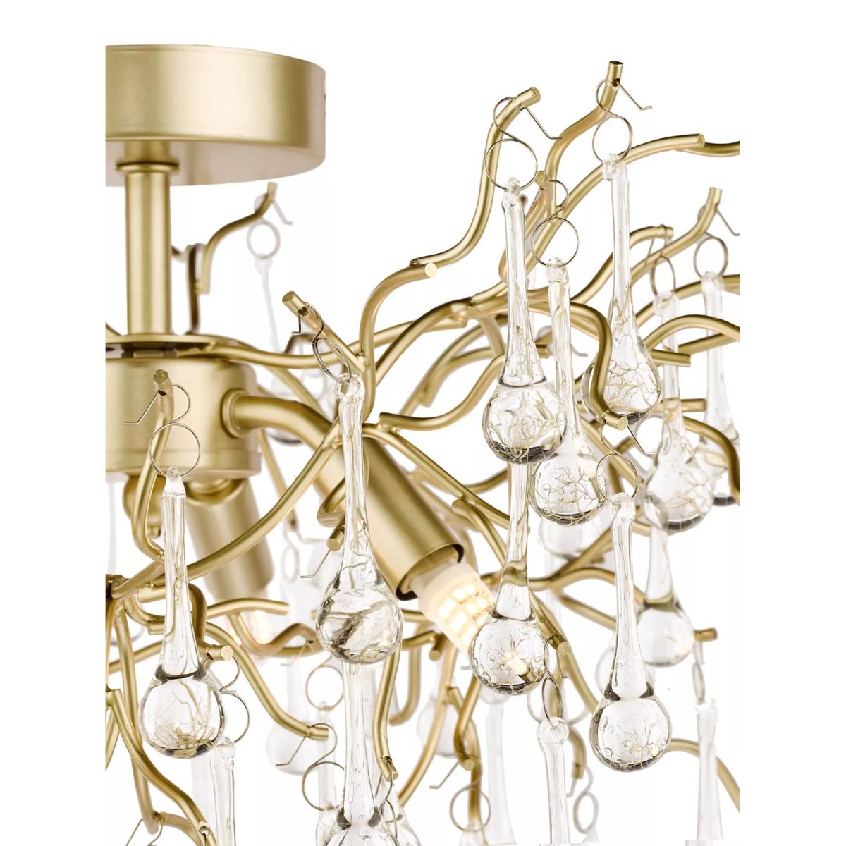 Laura Ashley Willow Crystal Semi-Flush Ceiling Light, Champagne – image 4