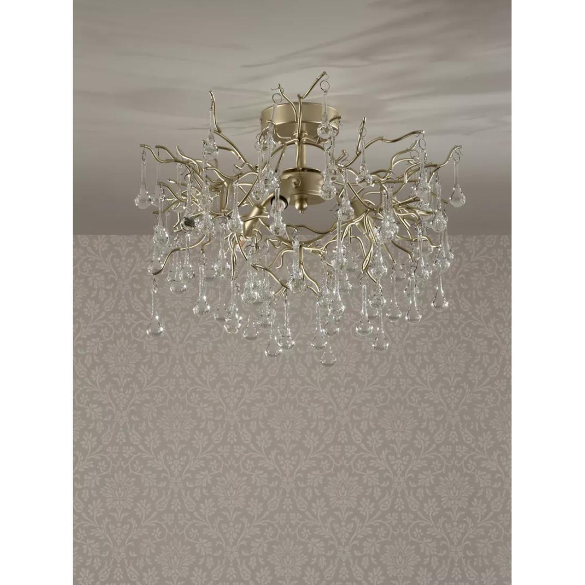 Laura Ashley Willow Crystal Semi-Flush Ceiling Light, Champagne – image 5
