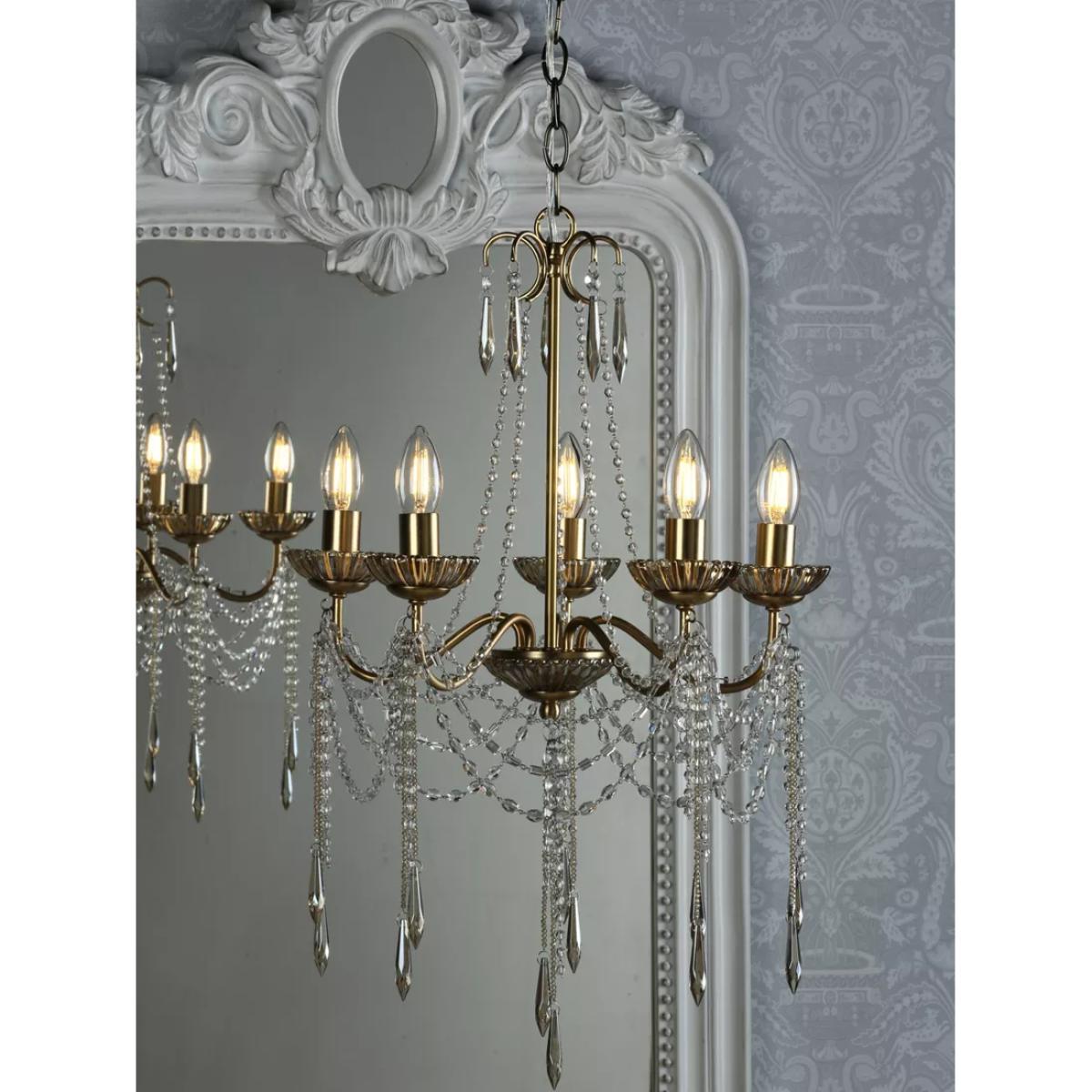 Laura Ashley Aisling Chandelier Ceiling Light, Satin Gold – image 1