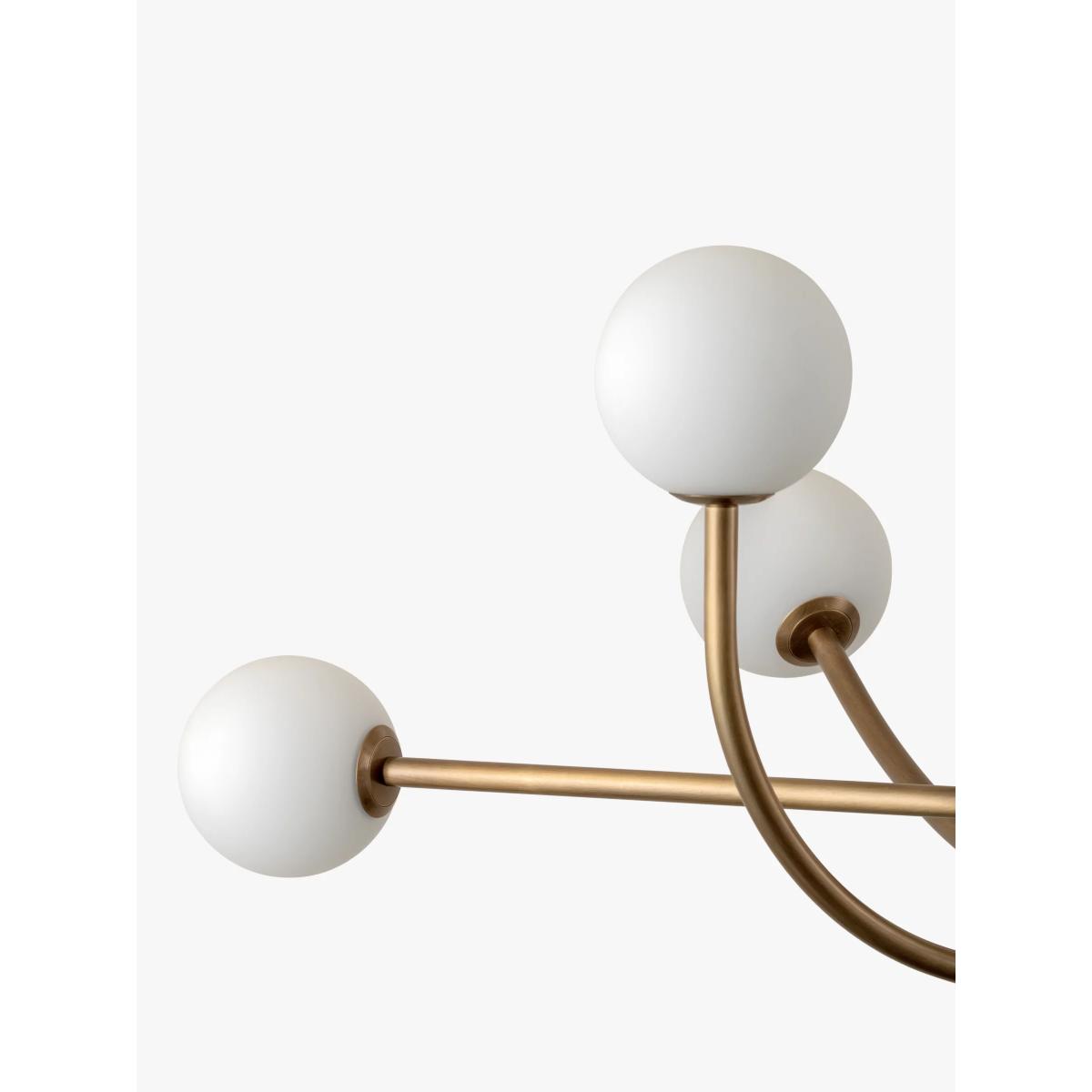 Lights & Lamps Perry 6 Arm Pendant Ceiling Light, Brass/Opal – image 2