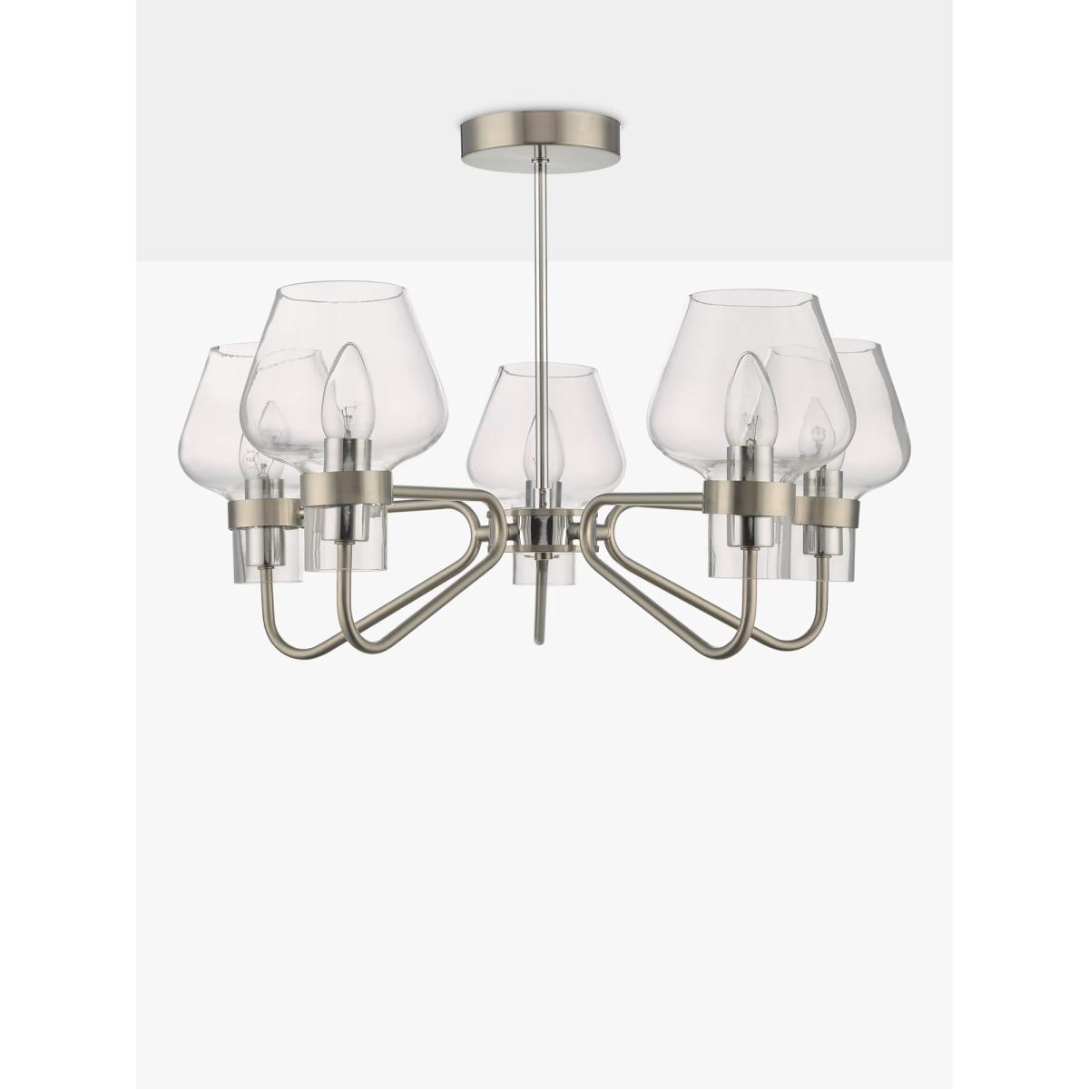 Där Keta Semi Flush Ceiling Light, Satin Chrome – image 2