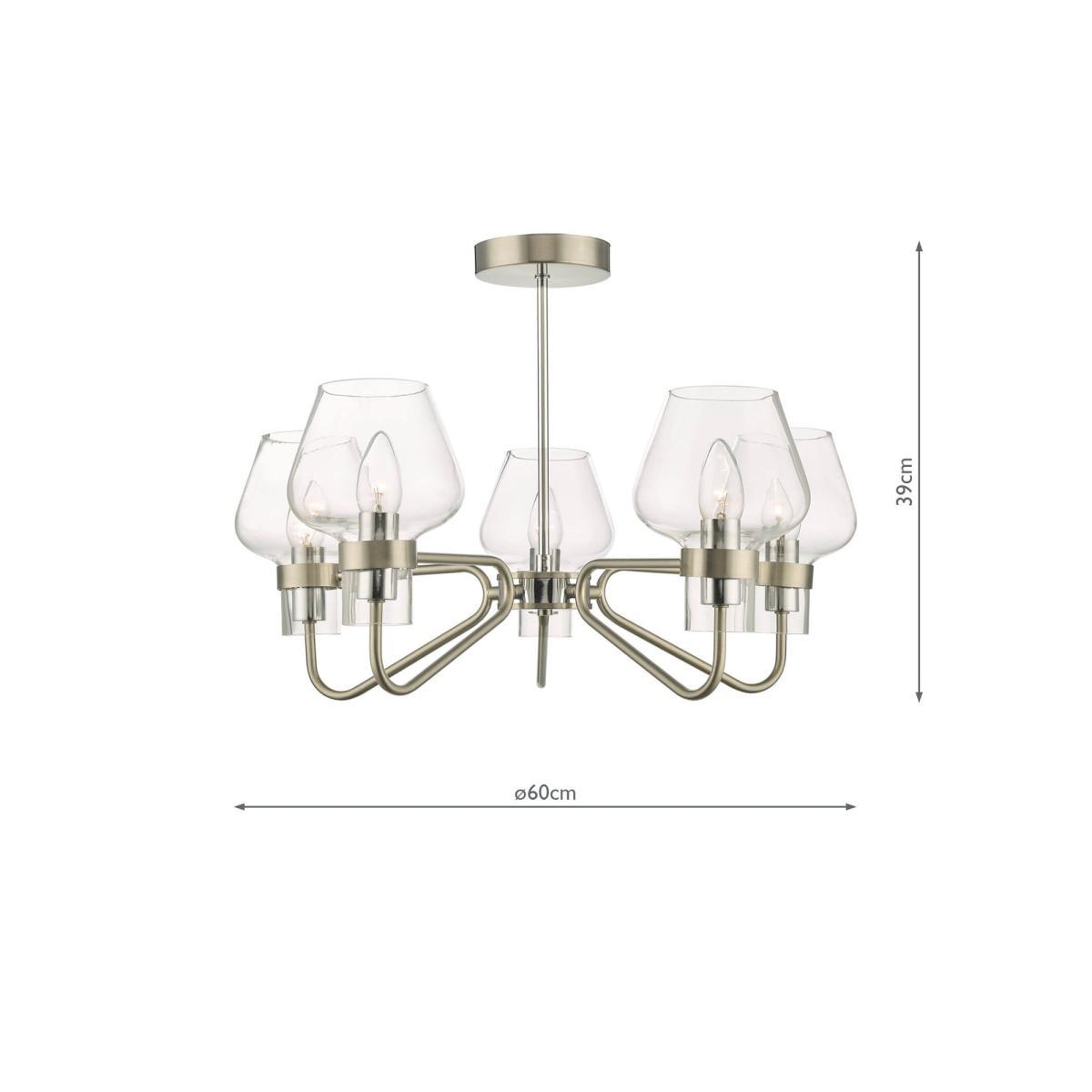 Där Keta Semi Flush Ceiling Light, Satin Chrome – image 5