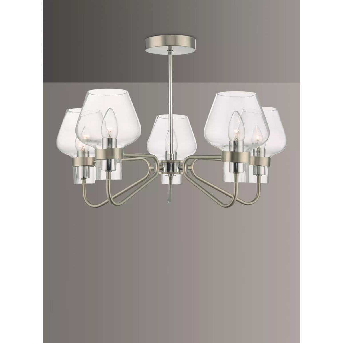 Där Keta Semi Flush Ceiling Light, Satin Chrome – image 1