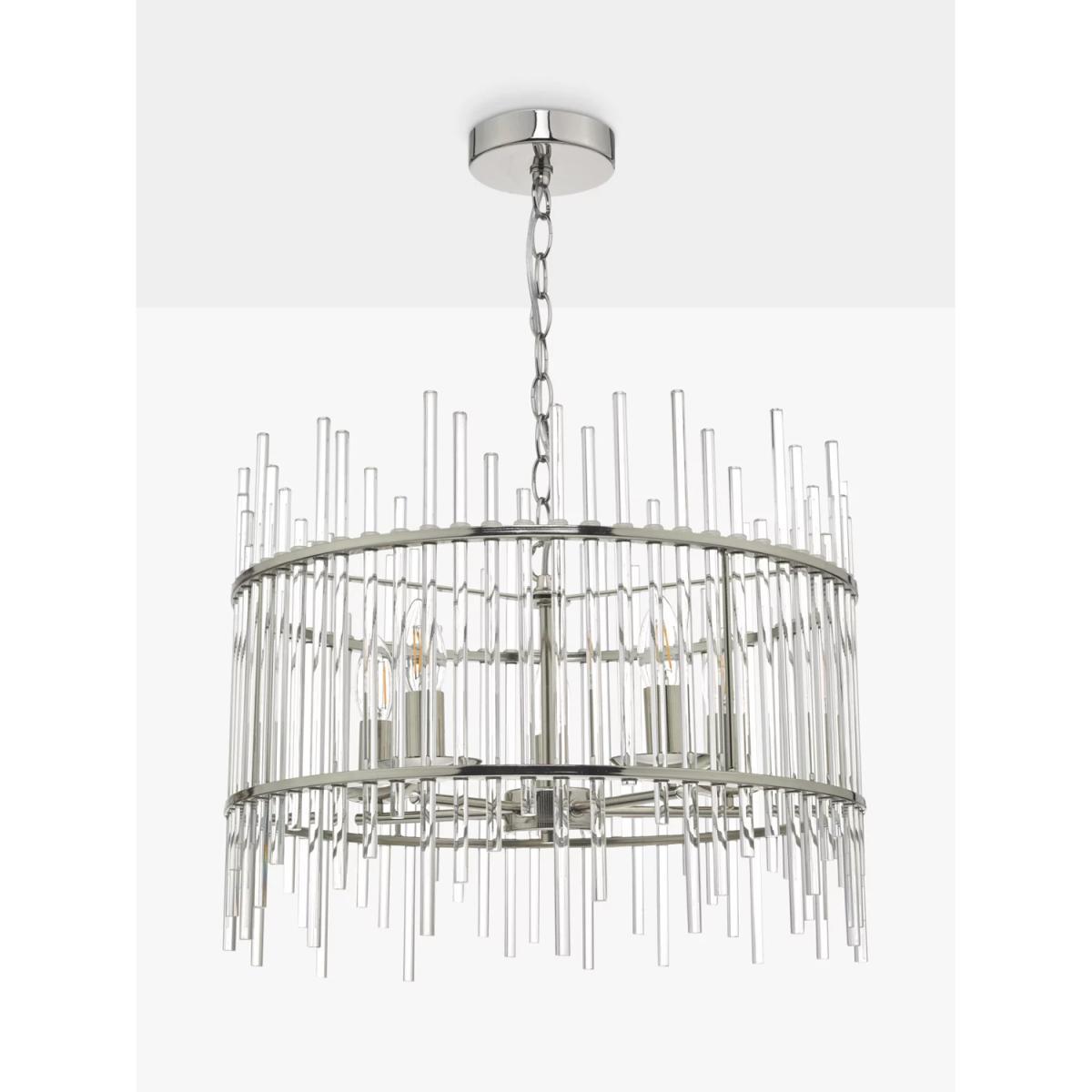 Där Olyn Glass Ceiling Light, Polished Nickel – image 2