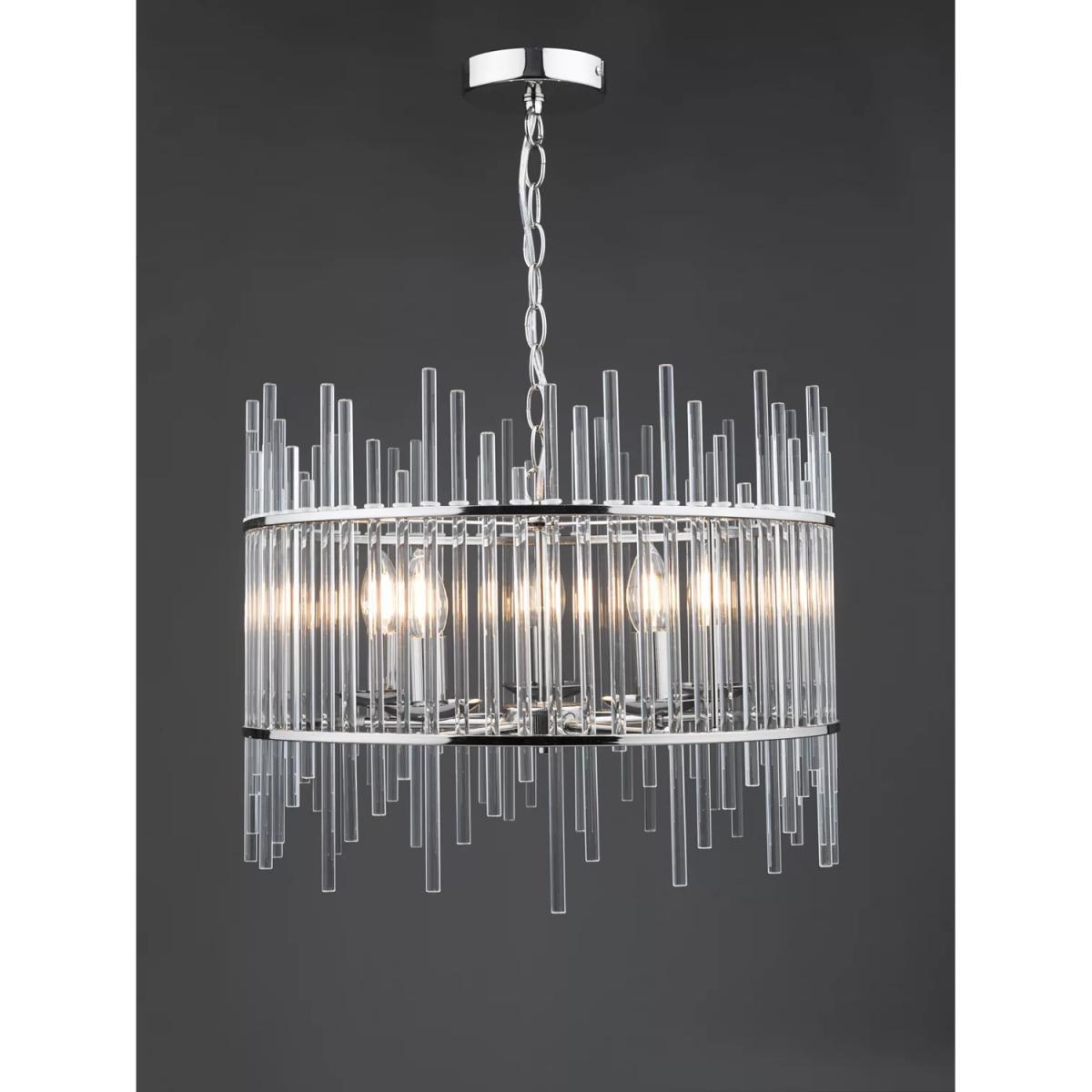 Där Olyn Glass Ceiling Light, Polished Nickel – image 3