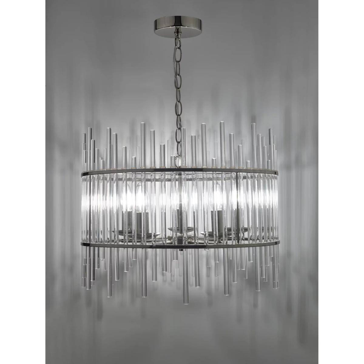 Där Olyn Glass Ceiling Light, Polished Nickel – image 4