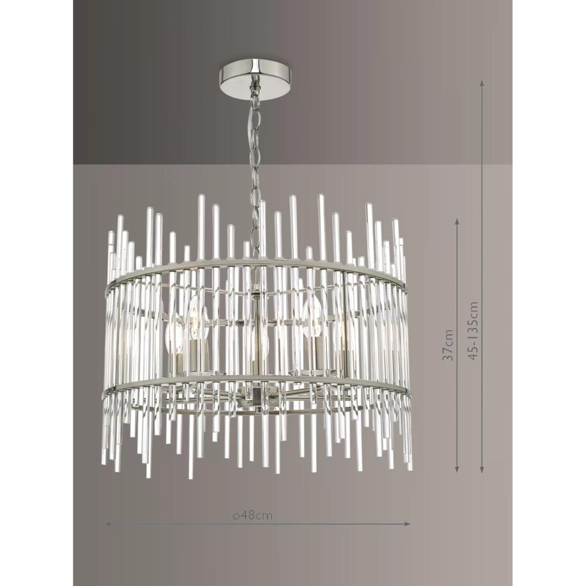 Där Olyn Glass Ceiling Light, Polished Nickel – image 5