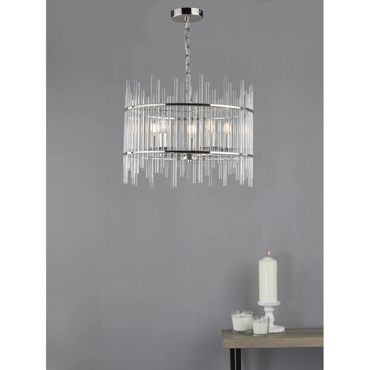 Där Olyn Glass Ceiling Light, Polished Nickel – image 6