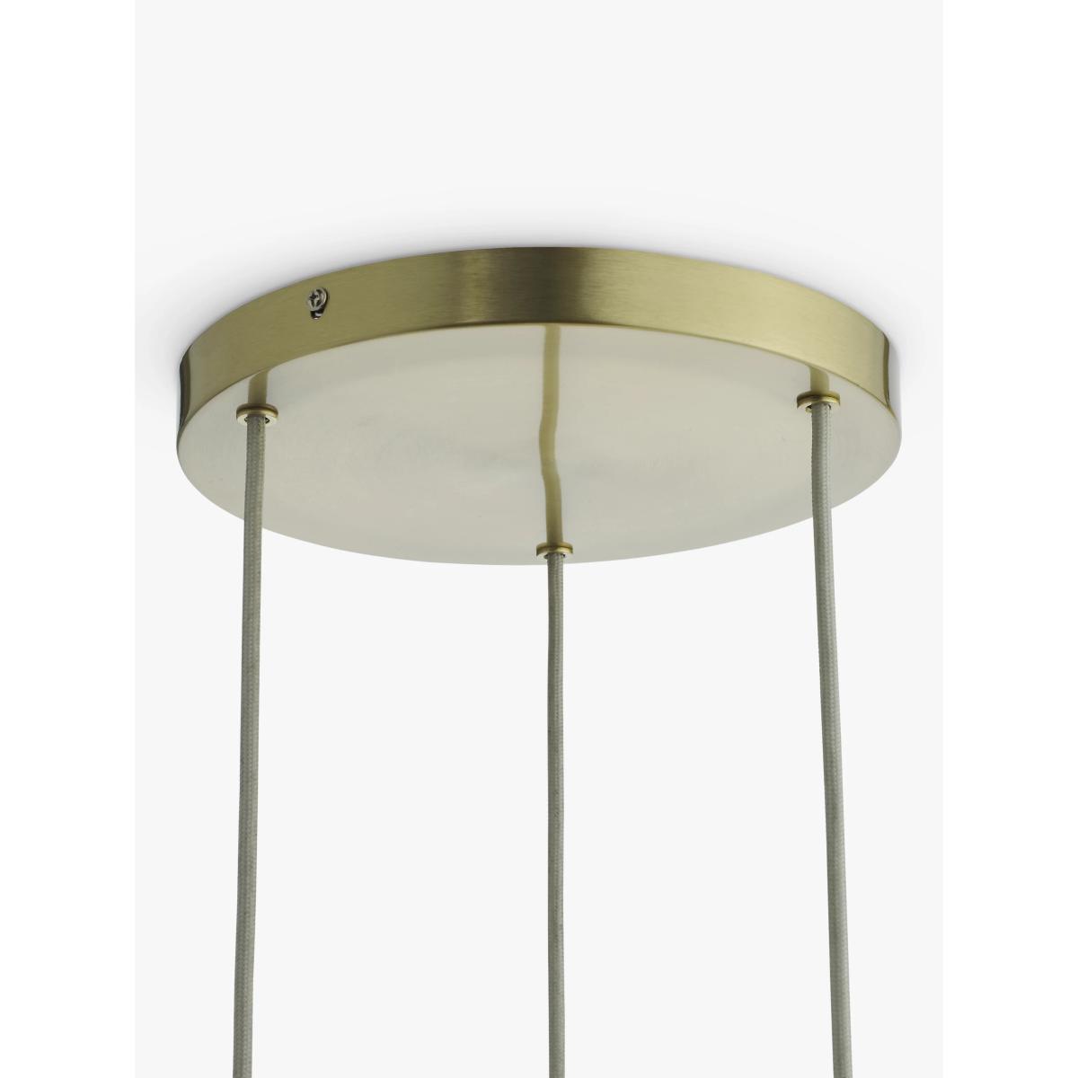 John Lewis Artisan Glass 3 Cluster Pendant Light, Brass/Clear – image 6