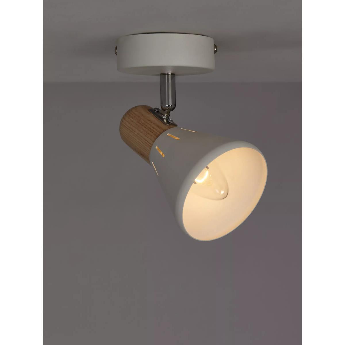 John Lewis & Partners SES LED Single Spotlight, White/Wood – image 3