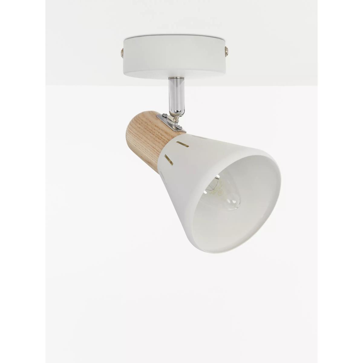 John Lewis & Partners SES LED Single Spotlight, White/Wood – image 4