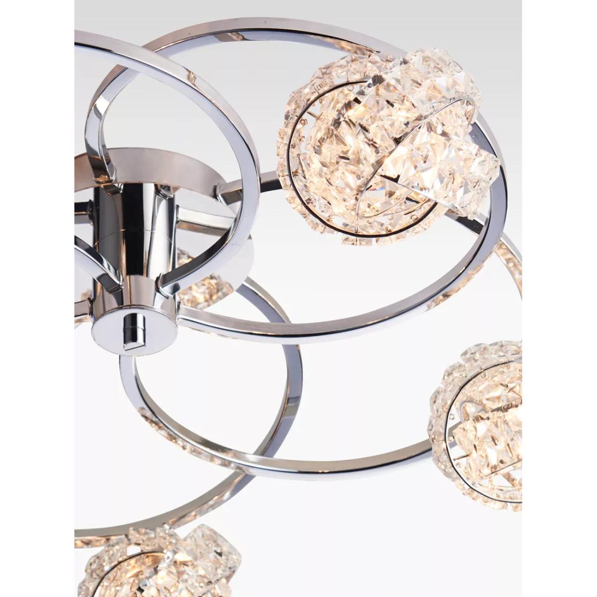Bay Lighting Jolie Crystal Semi Flush Ceiling Light, Clear/Chrome – image 3